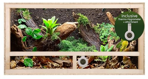 Terrario de madera para reptiles, 80 x 40 x 40 cm, con ventilación lateral y de fácil instalación en interiores