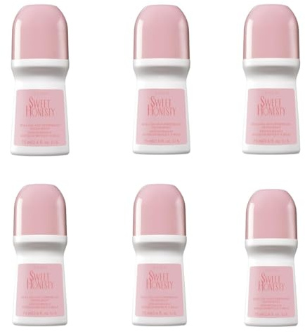 Avon Sweet Honesty Roll On Deodorant, Quick Drying Odor Protection, Soft Floral Scent, Roll On Deodorant for Women, 6 Pack