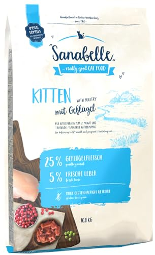 Sanabelle Kitten | Katzentrockenfutter für heranwachsende & tragende / säugende Katzen | 4 x 2 kg