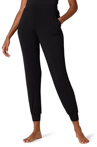 Amazon Essentials Women's Lightweight Knit Jersey Relaxed-Fit Lounge Pants, Jogger Pajama Sleep Wear with Pockets, Black, Small