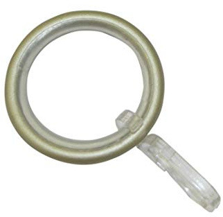 Gardinia Anelli per Tende Elba, 10 Pezzi, incl. Inserto Scorrevole e Ganci Pieghevoli, Ø 29/38 mm, Spessore 3,5 mm, Metallo, Champagne