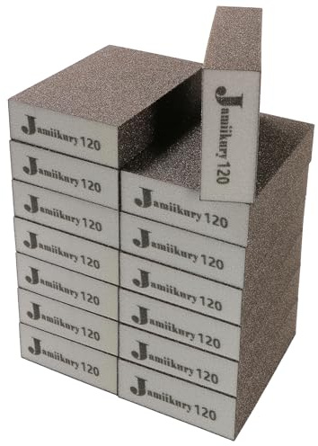 Jamiikury 16pcs 120 Grit Sanding Blocks Fine Sanding Sponge Washable Reusable Wet Dry Sandpaper Sponge Wood Metal Furniture Paint Drywall