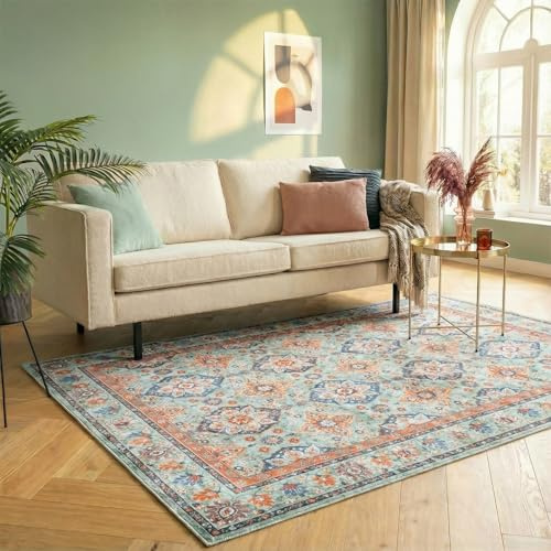 FRAAI | Home & Living Teppich Vintage - Imagine Oriental Grün - Baumwolle, Polyester - Flachgewebe - Vintage, Orientalisch - Esszimmer - Carpet