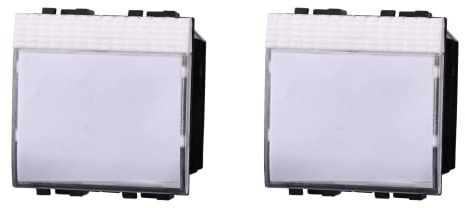 2 Pezzi Pulsante Targa Portanome 2 Moduli, Compatibile Con Bticino Living Light (Bianco)
