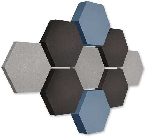 platino24 Akustikpaneele 9 Elemente Edition LOFT 3D I Ø 300mm Akustikplatten Schalldämmung Wand & Decke I Akustikschaum Schall-Absorber aus Basotect 30-70mm mit farbiger Akustikbeschichtung