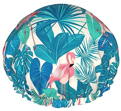 Duschhaube, Flamingo-Sommer-wasserdichte Duschmütze, wiederverwendbar, Badekappen für Frauen, Haarschutz, elastisch, für alle Haare