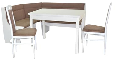 moebel direkt online Eckbankgruppe (4teilig) Caro II weiß/braun
