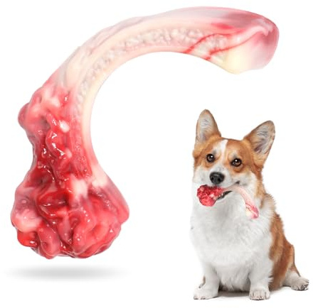 ZONSUSE Kauspielzeug für Aggressive Kauer,Hundespielzeug Große Hunde,Hundeknochen Spielzeug aus Nylon mit Rindfleisch Geschmack, für Langeweile Ängste lindern Saubere Zähne Hund Geburtstag (Steak M)