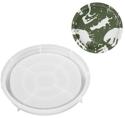 Moldes de silicona para bandeja de cemento, moldes redondos de resina de silicona para platos de joyería