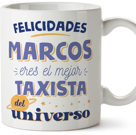MUGFFINS Tazas Personalizadas para TAXISTA hombre - En Español - Mejor del universo - 11 oz / 330 ml - Regalo Personalizable original y divertido