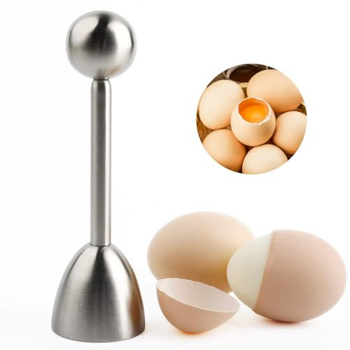 Yeenano Eieröffner,Edelstahl Eierköpfer Eierschneider Eier Cutter Eier Schneidegerät Gekochtes Eier Cracker Eierschal Abscheiderentferner Frühstück Küche Werkzeug für Startseite Hotel Restaurant