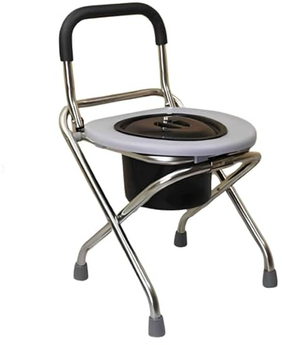 Wc Stuhl for Camping, Toilettenstuhl mit Bettpfanne, Notfalltoilette, Toilettenstuhl Faltbar for Schlafzimmer, Badezimmer, Outdoor, Camping