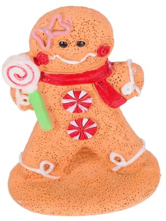 SOLUSTRE Adorno Navideño de Hombre de Jengibre Decoración de Resina Estatua de Hombre de Jengibre Adorable para Mesa de Escritorio Repisa de Chimenea Decoración de Centro de Mesa Suministro