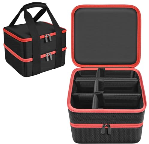 Werkzeugtasche Kompatibel Mit Bosch/für Einhell Power X-Change 12V 18V 40V Akku und Ladege, Doppellagige Aufbewahrungswerkzeugakkus für Ersatzbatterie & Ladegerät Mit 10-Teilern (Nur Box)