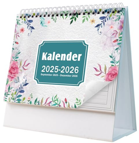 AEYAKA Tischkalender 2026 - Kalender 2025-2026 von November 2025 bis Dezember 2026, 20 x 20.5cm Deutsch A06