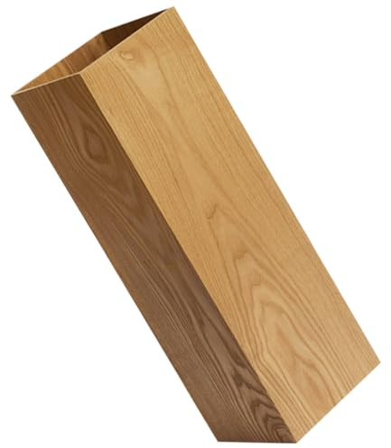 Zerodeko Wooden Umbrella Bucket Stand for Entrance, Khaki | Space Saving Drying and Storing Solution, Suitable for Walking Stick and Newspaper, Plastic Lined