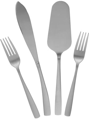 Yardenfun ensemble de cuisson Ustensiles de gâteau pour la cuisson coupe-gâteau de fête spatule pelle à coupe-gâteaux Acier inoxydable Argent