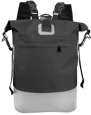 Rrlihjgu Wasserdichter Seesack – 25 l Roll-Top-Verschluss, Outdoor-Tasche, trockener Rucksack, für Herren, Camping, Bergsteigen, Trekking, Strand, Fitnessstudio, Sport