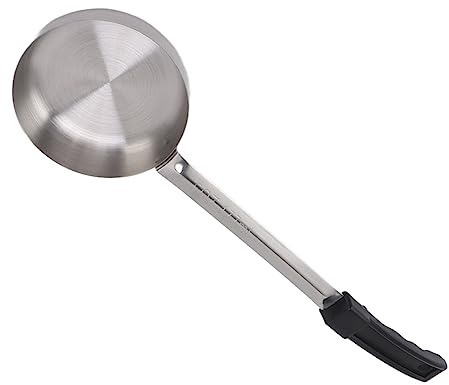OEBUAFI Såssked, Matsked Av Rostfritt Stål för Matlagning i Köket, för Pizzapålägg och Servering Av Soppa (Svart 6oz (Scoop Without Holes))
