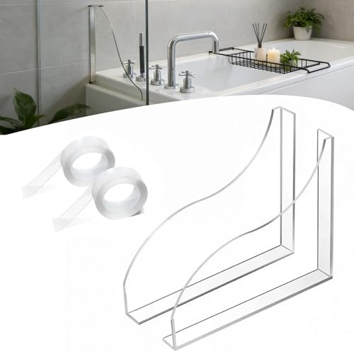 CM-UHNM 2pcs Shower Splash Guard,Splashback For Bathroom Sink,Self Adhesive Bathtub Corner Splash Guard Clear Shower Water Guard,Kitchen Sink Splash Guard For Washbasins Und Bathtubs