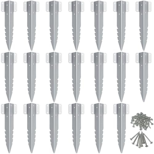 Hzxy Railway Sleeper Brackets, 20pcs Heavy Duty Metal Garden Sleeper Stakes | Metal Sleeper Brackets Spikes for Garden Edging, Galvanised Steel Jagged Railway Sleeper Stake Fixings for Timber Raised Beds
