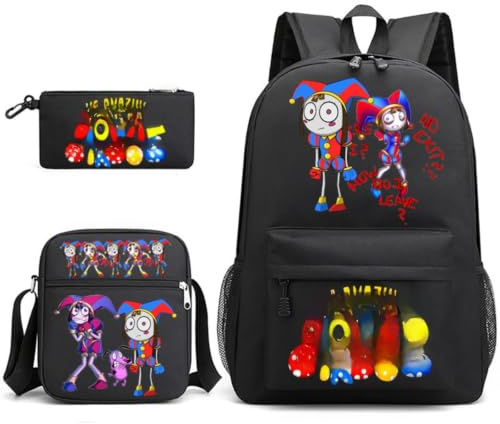 Mochila Infantil, Bolso Cruzado y Estuche para Lápices | Set de 3 mochilas, mochila ligera impermeable para niños, estudiantes y adolescentes