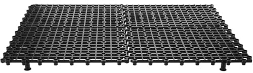 SHINEOFI Grille de Couverture de Cascade et Média Filtrant 4 Pièces Grille de Support de Bloc Noir Rectangulaire, Modulable, avec Pieds pour Bassin en Plastique pour Statues Décoratives