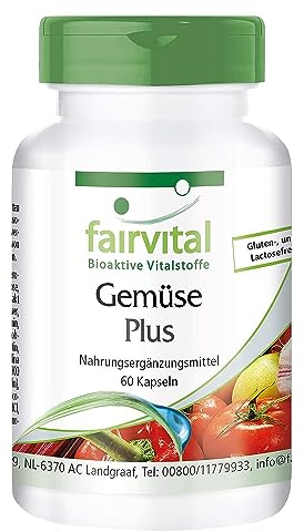 Fairvital | Verduras Plus - 60 Cápsulas - con vitaminas de origen vegetal - Calidad Alemana