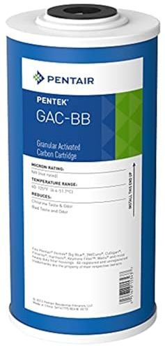 Pentair Pentek GAC-BB Big Blue Carbon Water Filter, 10-Inch, Whole House Heavy Duty Granular Activated Carbon (GAC) Replacement Cartridge, 10 x 4.5