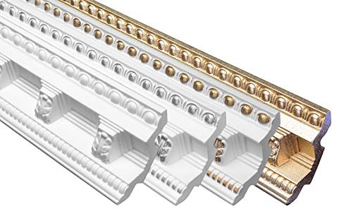Marbet Deckenleiste B-23 gold aus Styropor EPS - Stuckleisten gemustert, im traditionellen Design - (20 Meter Sparpaket) Zierleiste Eckleiste Eckprofile Stuck