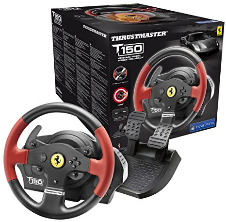 Thrustmaster T150 Ferrari Edition Force Feedback Racing Wheel with 2 Pedals set - for PS4/PS3 and PC - UK Version