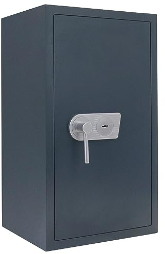 Profirst Wertschutzschrank EN0 Trema 85 Doppelbartschloss Aufbohrschutz 2 Schlüssel feuerhemmende Bauweise 2 verstellbare Fachböden inkl. Befestigungsmaterial