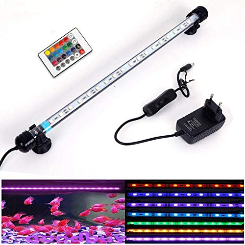 SolarNovo LED Aquarium Illuminazione Subacquea Top Copertura della Luce Impermeabile Lampada per Fish Tank (1.8 * 37cm, RGB)