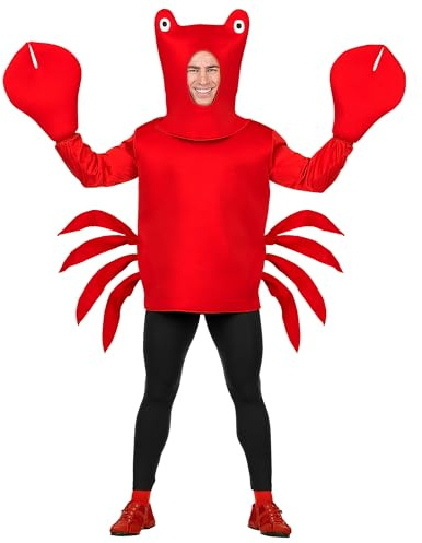 W WIDMANN MILANO Party Fashion - Costume da granchio, 3 pezzi | Costume da aragosta con maschera e chele per Carnevale e feste a tema