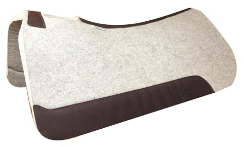 5 Star Horse Saddle Pad - 1 Thick Western Contoured Natural Pad - The Performer Full Skirt 32 X 32 Free Sponge Saddle Pad Cleaner IncludedF