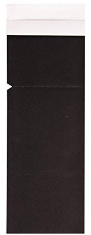 Prime Guest Bestecktasche Prime Safe 85 x 250 mm | mit 2-lagiger Tissue-Serviette in Weiß | hygienisch zu verschließen | inkl. Abreissperforierung | Besteckbeutel | (Schwarz, 100)