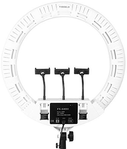 Yidoblo Dimmbar 22'inch 55cm 100w FS-640II LED Ringlicht Fotografie Beleuchtung mit Fernbedienung für Selfie YouTube Live-Streaming