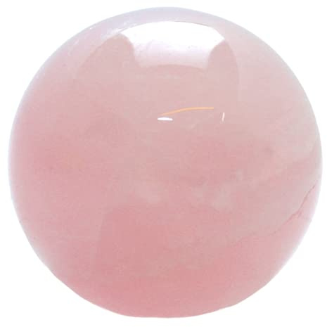 Steinfixx - Boule de quartz rose de qualité supérieure avec support en acrylique I Pierre informatique | Pierre précieuse I Ø 4 cm I Madagascar