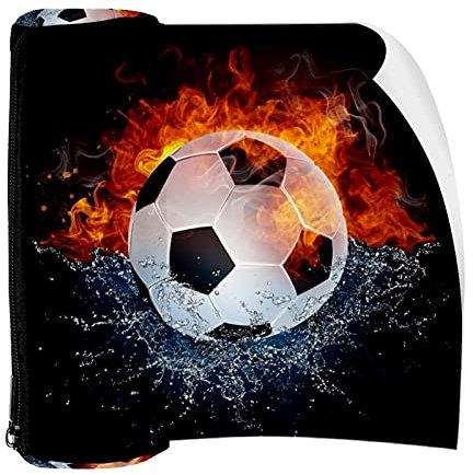 Federmappe mit Fußball-Motiv und Reißverschluss, für Schreibwaren, Reisen, Schule, Studenten