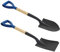 Eckige Mini Schaufel 700 mm + Spitzer Mini Rundspaten 700 mm Profi Set Garten Schippe mit D-Griff und Holzgriff Spaten