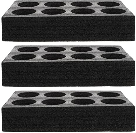 Housoutil Tassenhalter Schaumstoff Glashalter Gläserhalter Becherhalter für Camping Wohnmobile Auto Wohnwagen Schiffe Schwarz 3 STK Halterung für 8 Gläser Tassen Getränke Kaffeebecher