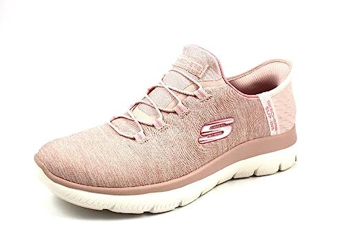 Skechers Summits, Scarpe da Ginnastica Donna, Pink Rose Mesh White Trim, 38.5 EU