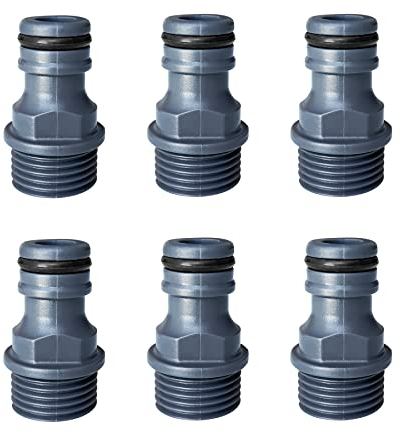 Okoss Gartenschlauch Schnellkupplung, 6 Stück G1/2 Aussengewinde Schnellkupplung Nippel, Adapter Bewässerungswerkzeug zum Anschluss von Bewässerungsgeräten(werkstoff: Kunststoff)