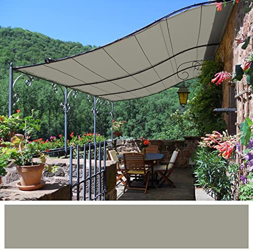 Toile, bâche pergola 7 x 4 m - Tissu PVC étanche 640 g/m² Coloris Gris - Imperméable, Anti-UV et très résistante