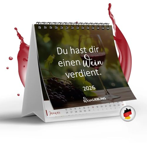 Tischkalender lustige Wein Kalender Sprüche, Geschenk für Wein Liebhaber von WeinLIEBLING® 2026