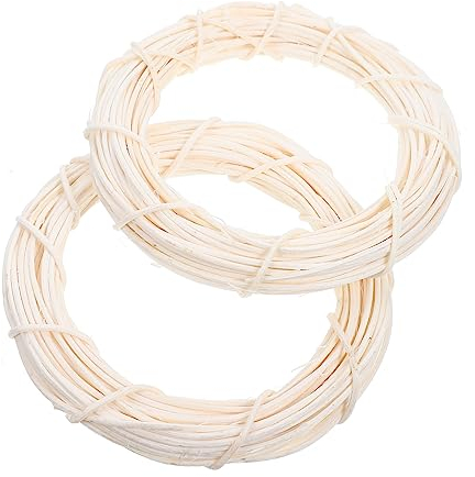 Garneck 2stücke Rattankranz Hängekranz Pack Rattan Kreise Für DIY Handwerk Dekoration Party Requisiten Naturmaterial Runde Kranzranke Kranzherstellungskreise