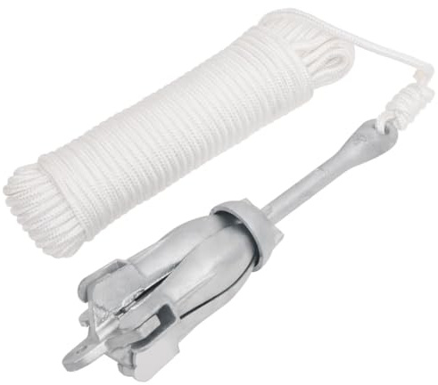 vidaXL Klappanker mit Seil Silber 6 kg feuerverzinktes Gusseisen