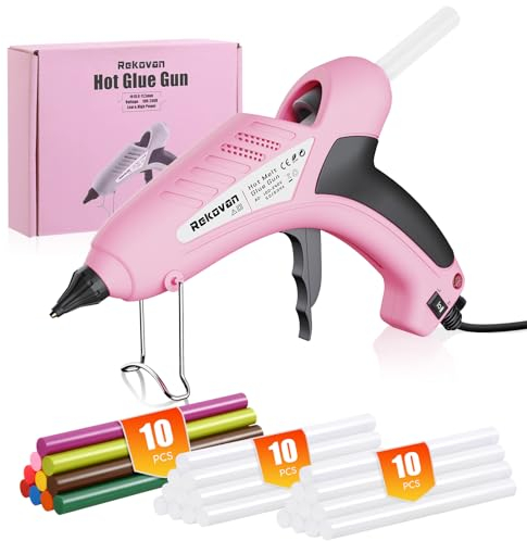 Heißklebepistole, 80/200W Industriell Heissklebepistole, 60s Schnelles Aufheizen, An/Aus, klebepistole Set mit 30pcs 11mm Klebesticks (Mit 10pcs Farbige), Hot Glue Gun für DIY, Haus, Büro Reparatur