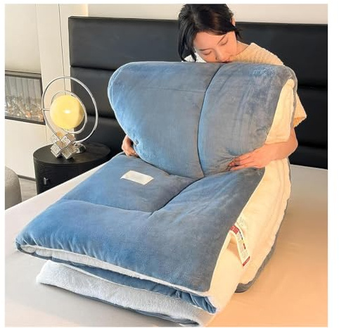 KemNet Épaissir Cachemire ​Couette Hiver, Anti Allergène Couette, Super Doux, Chaud et Confortable, 2 Personne Courtepointe Couvertures d'hiver Sensation Laine et Cosy,A,220x240cm(5kg)