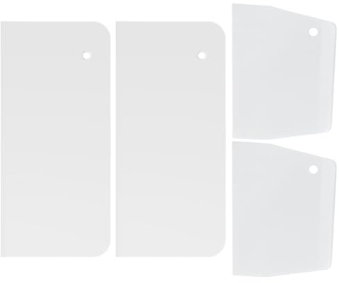 XNIVUIS 4 Piezas Raspador de Masa de Plástico, Raspadores De ReposteríA, Espatula Cake Espátulas, Raspador de pastel, Raspadores De Crema, Raspador de Pizza, FáCiles De Limpiar Para (Blanco)
